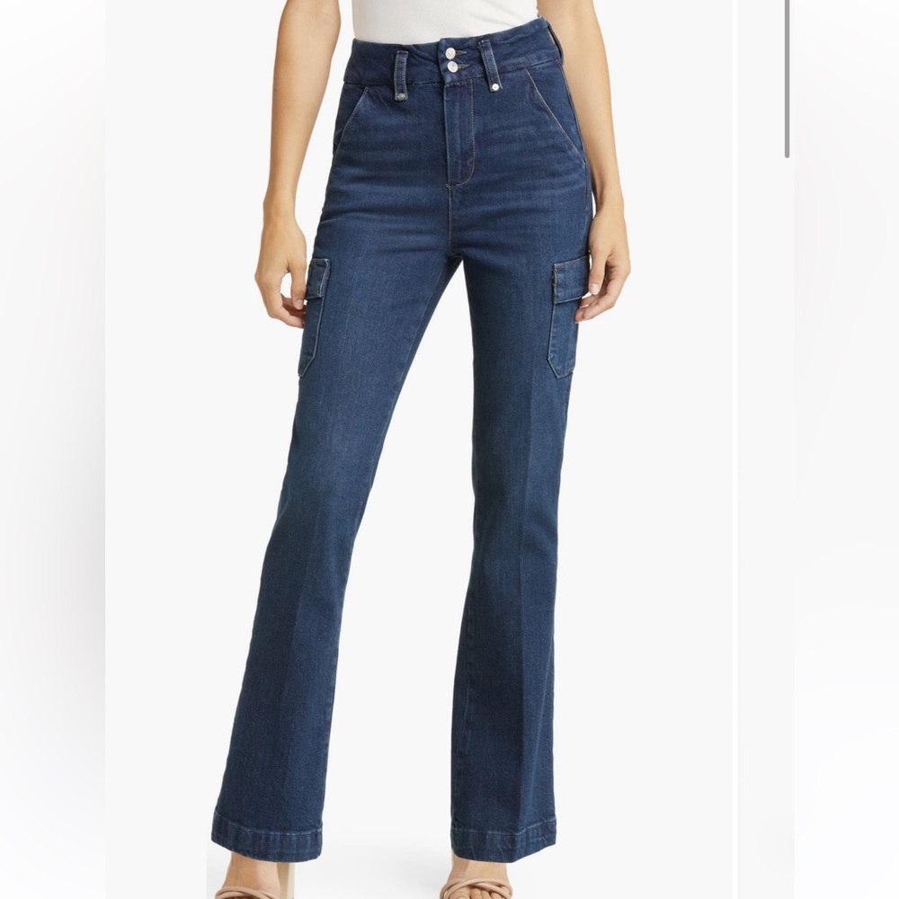 PAIGE Blue Flare Wide Leg Jeans